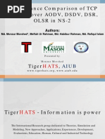 Oral Presentation - Performance Comparison of TCP Variants Over AODV, DSDV, DSR, OLSR in NS-2