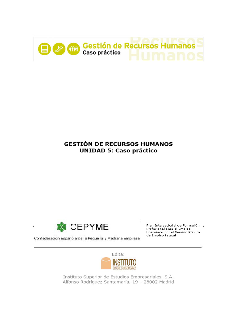 Caso Práctico en Gestión de RRHH | PDF | Gestión de recursos humanos ...