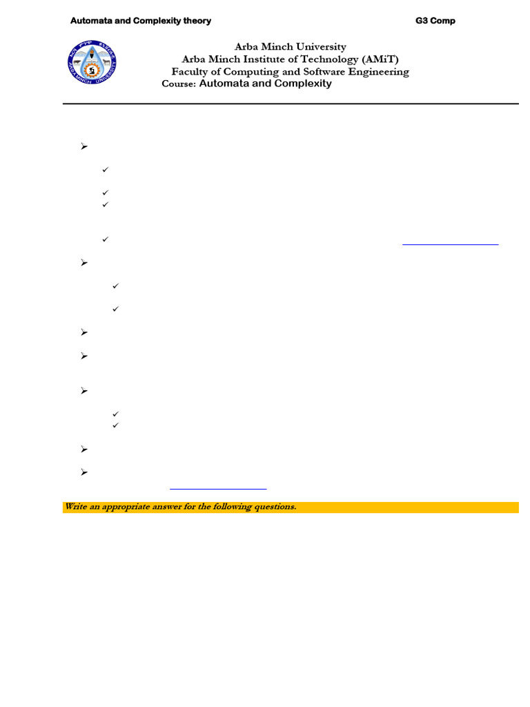 Assignment Titles 2018 G3 CS | PDF | Automata Theory | Computer Science