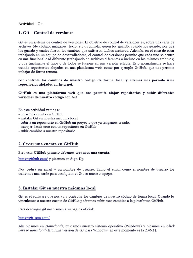 Guía para Usar Git y GitHub | PDF | Control de versiones | Software