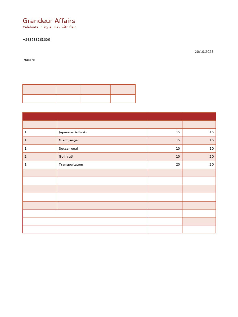 Grandeur Affairs Quotation | PDF
