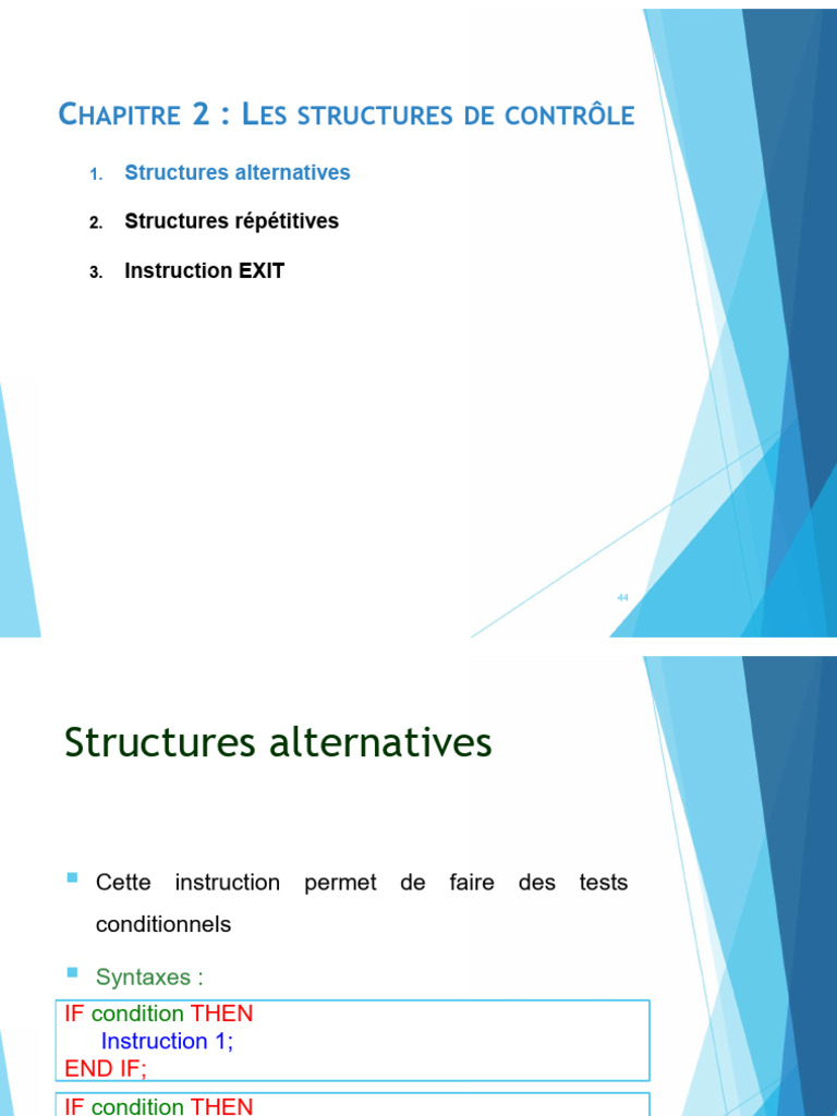 Structures de contrôle en programmation | PDF | Structure de contrôle ...