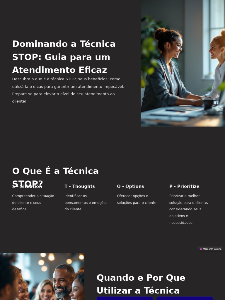 Dominando A Tecnica STOP Guia para Um Atendimento Eficaz | PDF ...