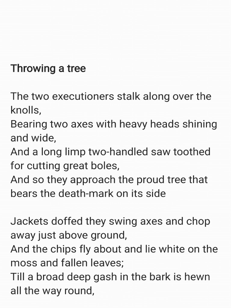 Throwing A Tree | PDF