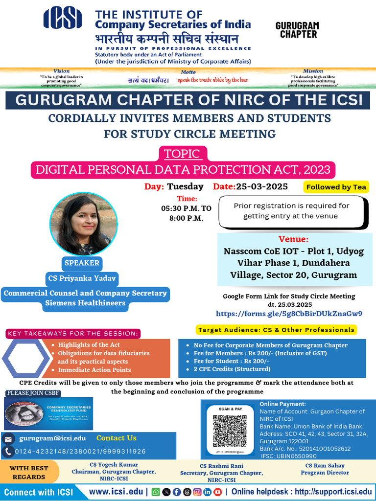 Gurugram Study Circle on Data Protection Act | PDF | Business