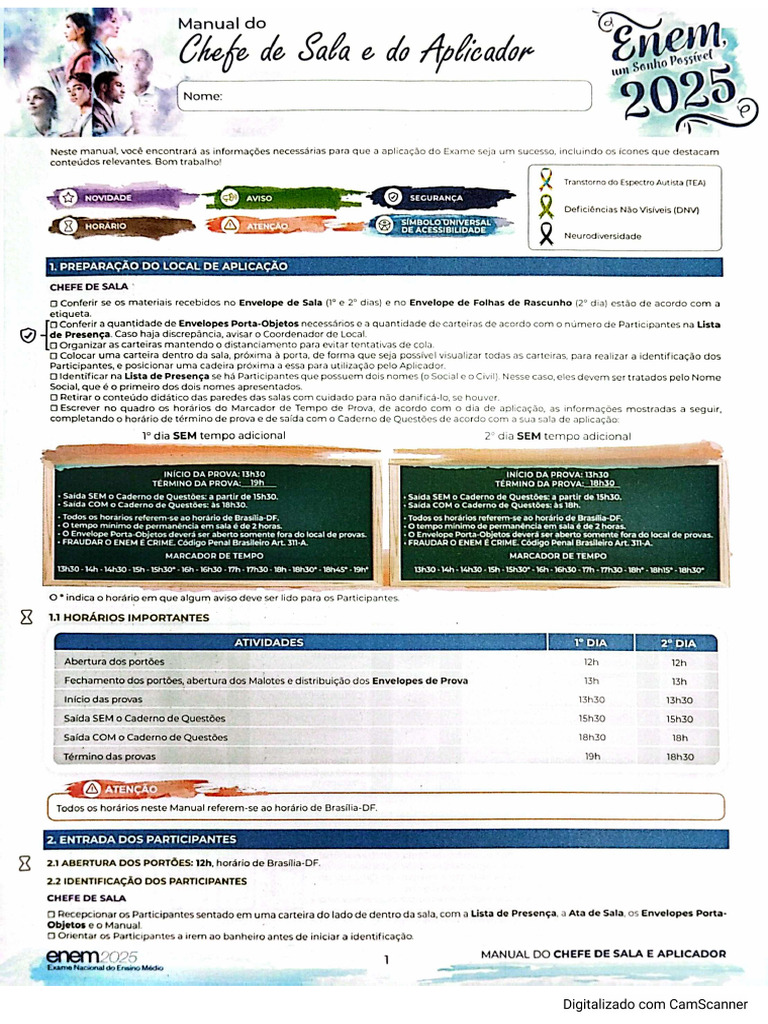 Manuel Enem 2025-Aplicado - Chefe de Sala | PDF