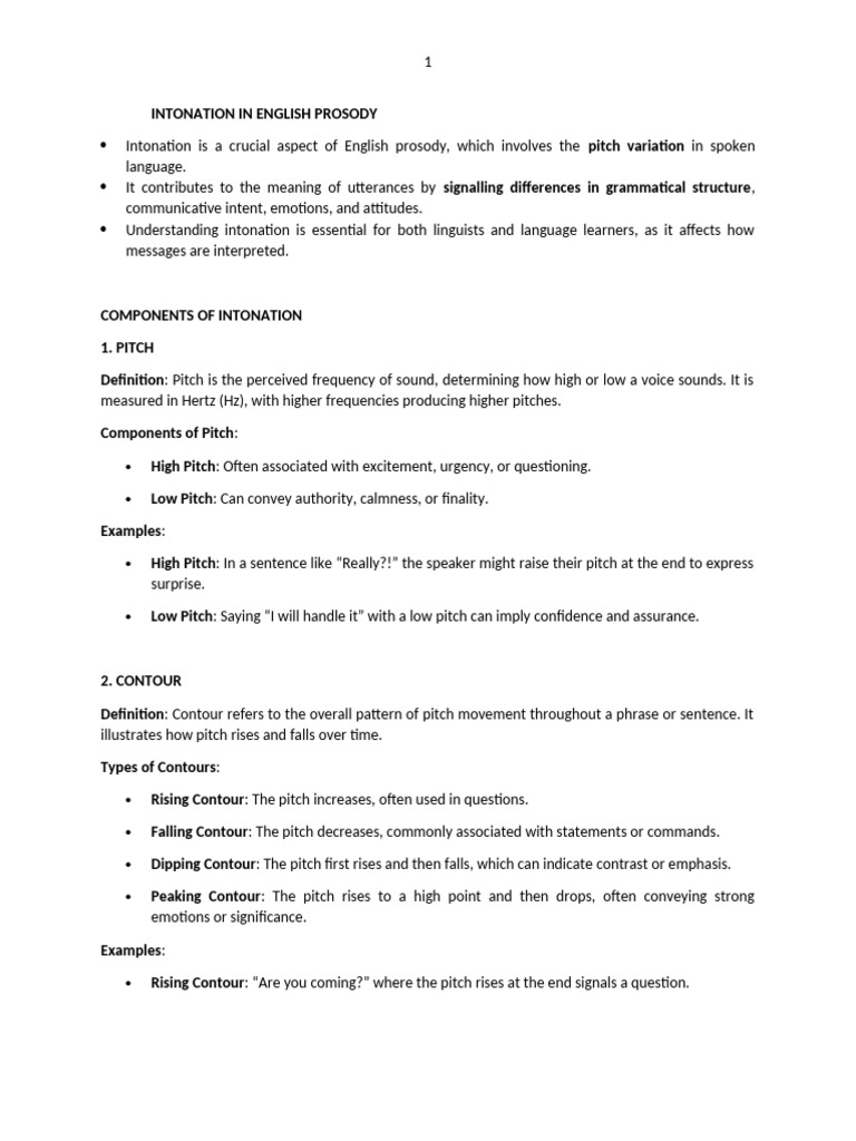 Understanding English Intonation Patterns | PDF | Tone (Linguistics ...