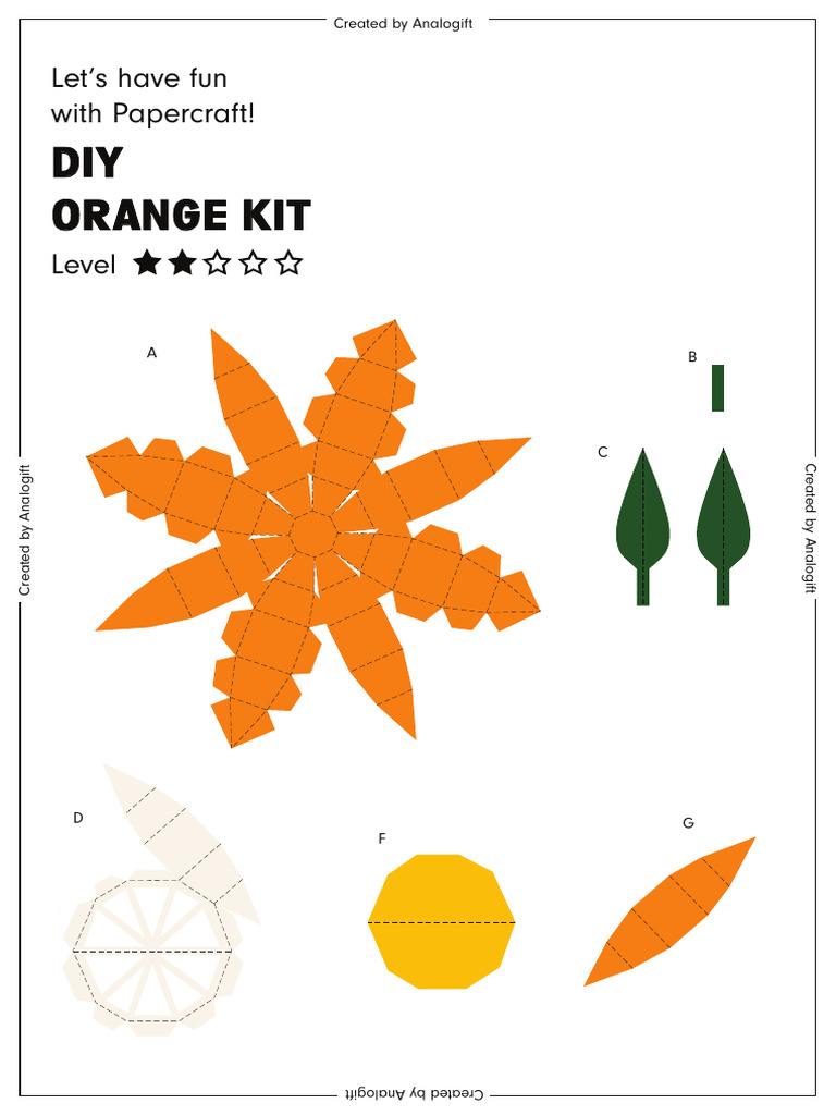 Fun DIY Papercraft Orange Kit Guide | PDF