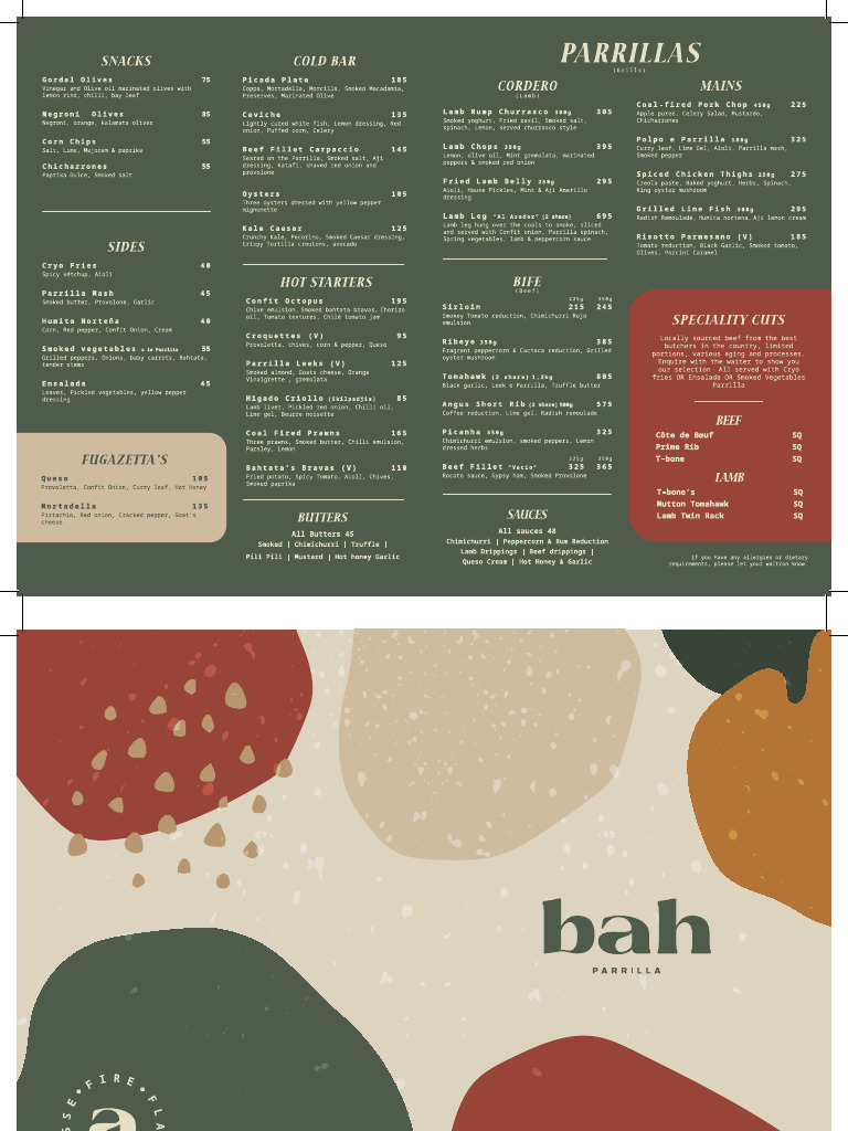 Bah Menu v11 Print | PDF
