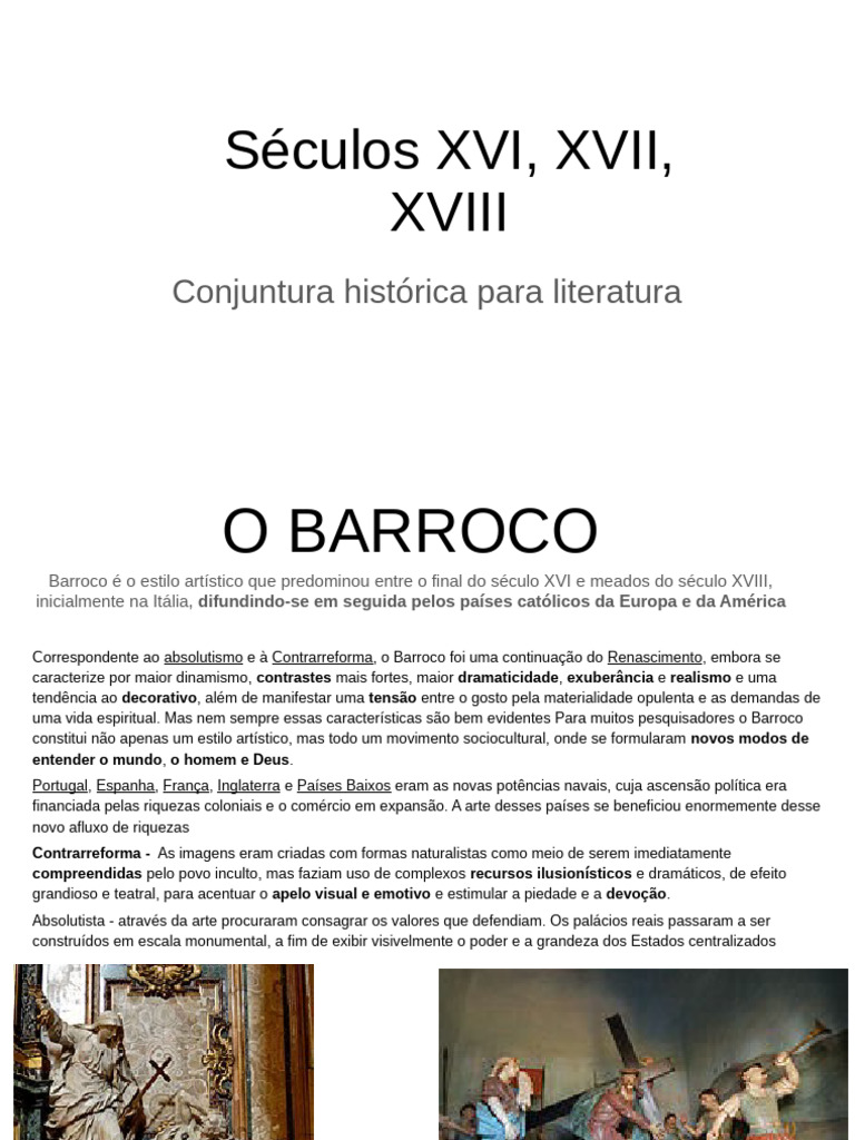 Contexto Histórico do Barroco | PDF | Barroco