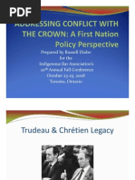 Addressing Conflict with the Crown