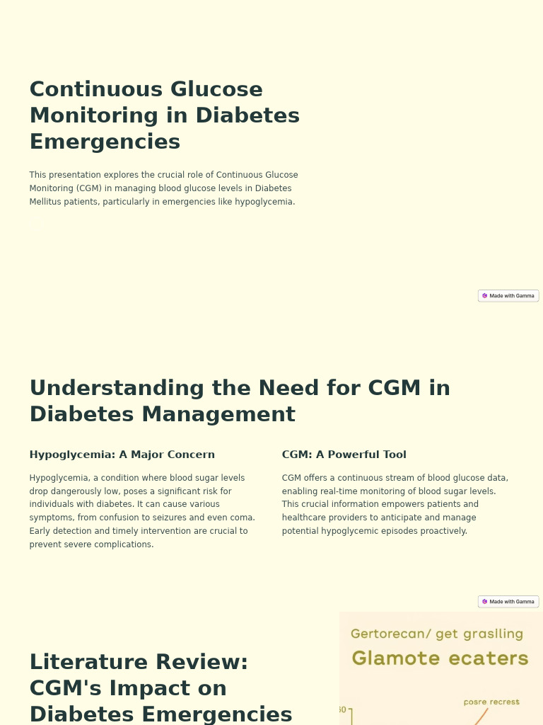 CGM's Role in Diabetes Emergencies | PDF | Diabetes | Hypoglycemia