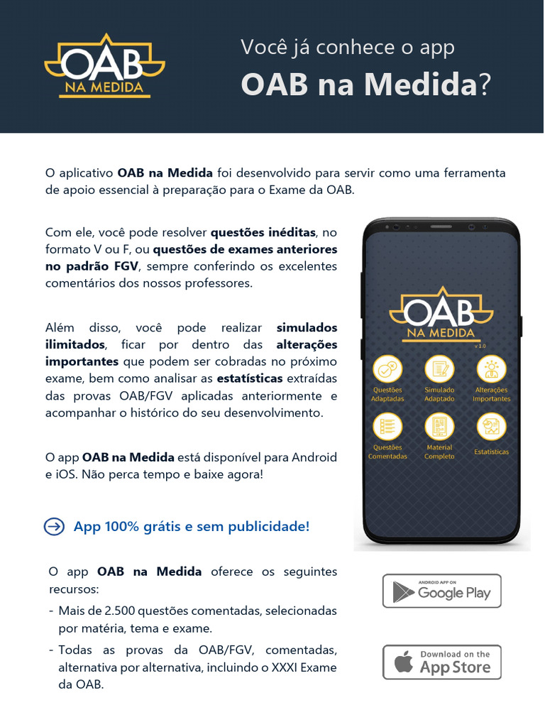 App OAB na Medida: Estudo Eficaz para OAB | PDF
