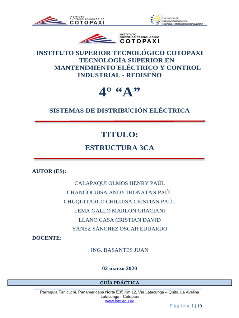 Estructura 3CA en Distribución Eléctrica | PDF | Transmisión de energía ...