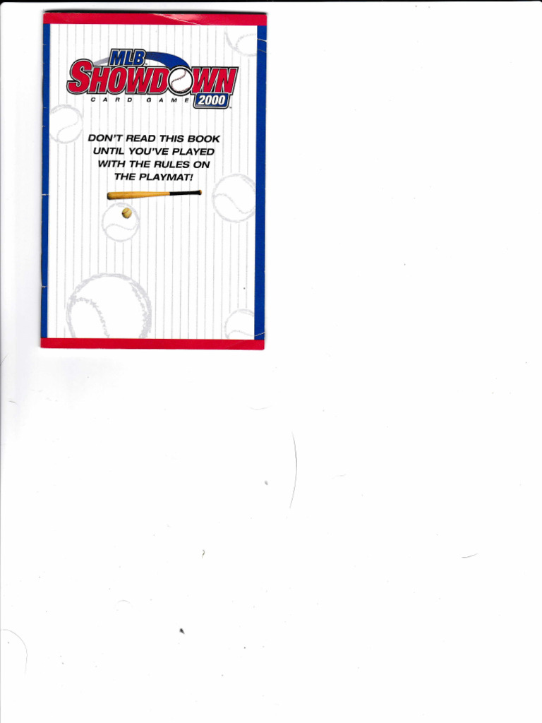 MLB Showdown Advanced Rules Guide | PDF | Pitcher | Batting (Baseball)