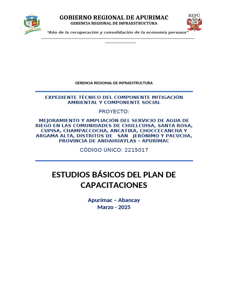 Estudios Básicos Del Plan de Capacitaciones | PDF | Creación de ...