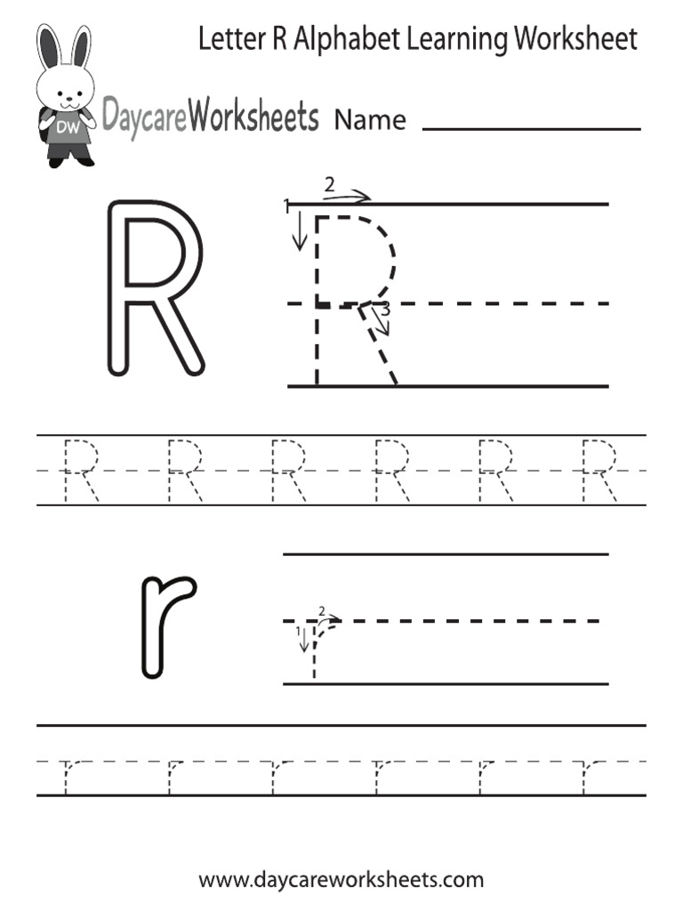 Letter R Alphabet Learning Worksheet | PDF