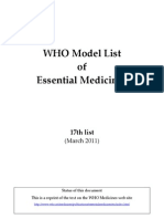 WHO Model List Essential Medicines 17 (Marzo 2011)