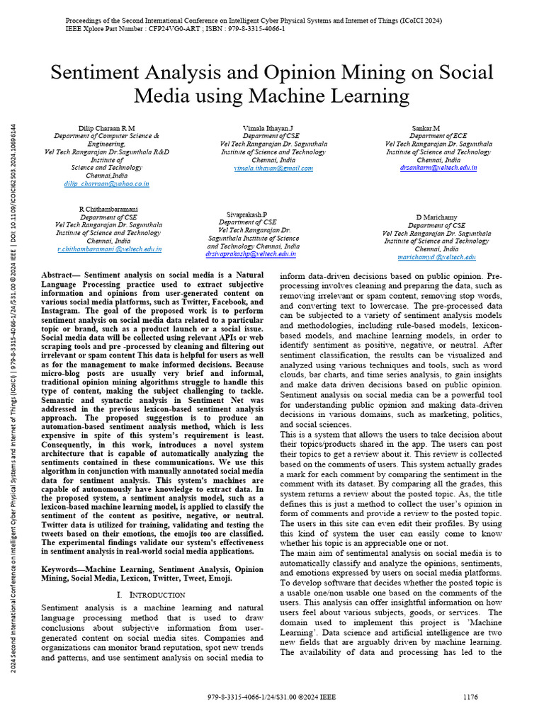 Social Media Sentiment Analysis Using ML | PDF | Machine Learning ...