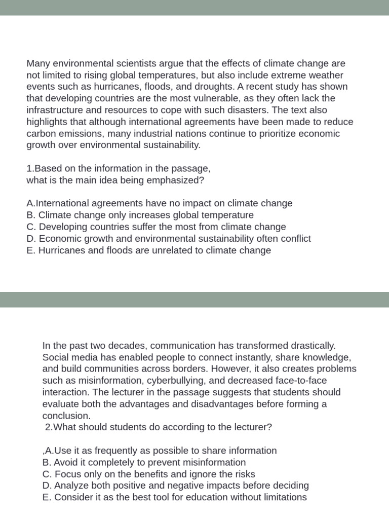Climate Change Impact on Developing Nations | PDF | Climate Change ...
