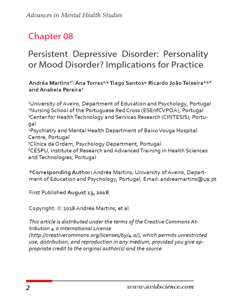 PDD: Linking Personality and Mood Disorders | PDF | Mental Disorder ...