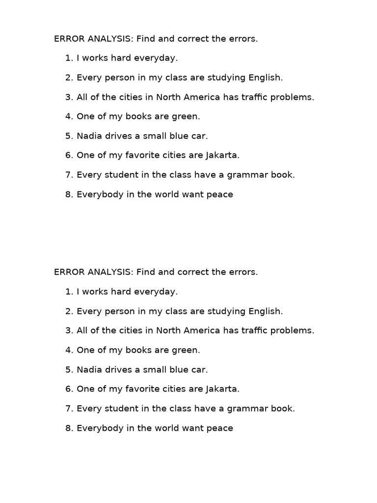 Common Grammar Error Corrections | PDF