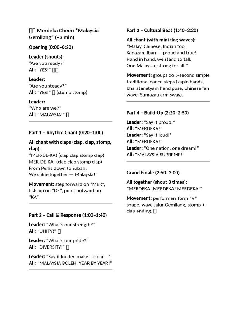 ?? Merdeka Cheer | PDF