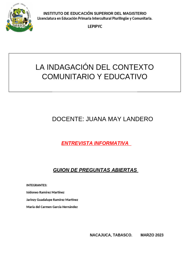 Entrevista Informativa | PDF