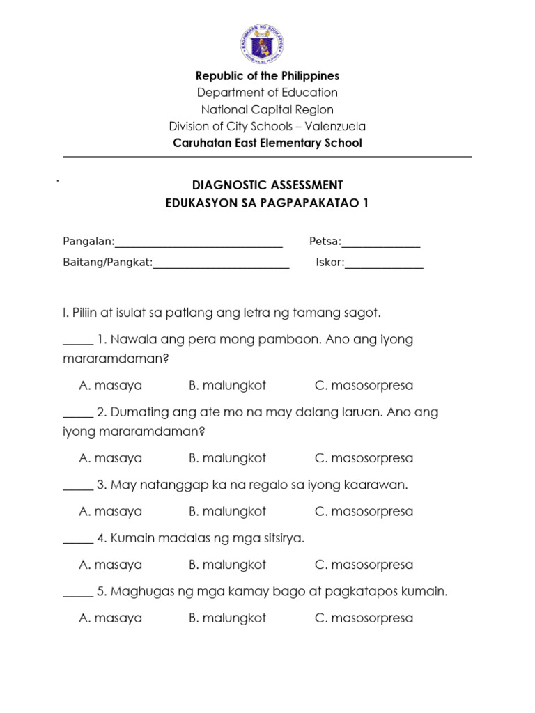 Diagnostic Test Esp | PDF