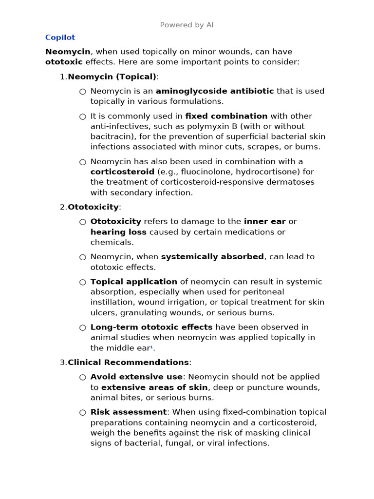 Neomycin Toxicity | PDF | Topical Medication | Wound