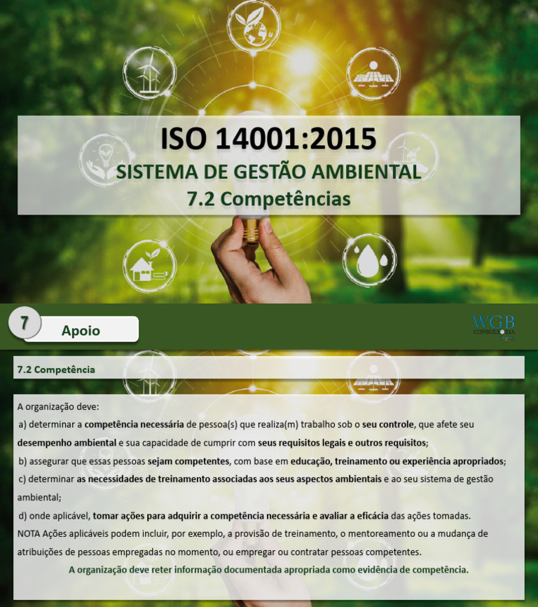 Competências em ISO 14001:2015 | PDF