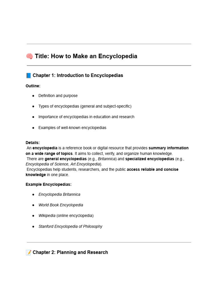 Creating Your Own Encyclopedia Guide | PDF | Encyclopedias | Page Layout
