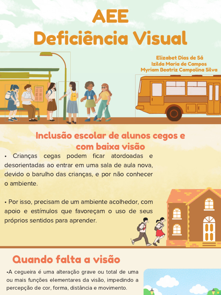 Inclusão de Alunos com Deficiência Visual | PDF | Deficiência visual ...