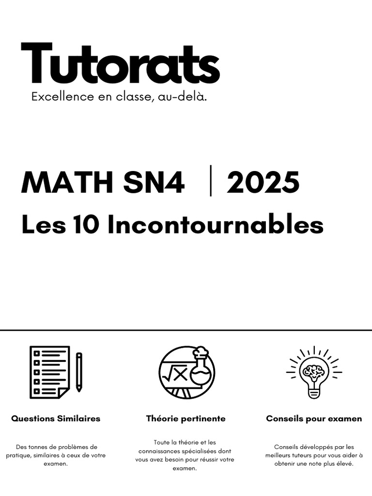 Guide de révision Mathématiques SN4 2025 | PDF | Mathématiques