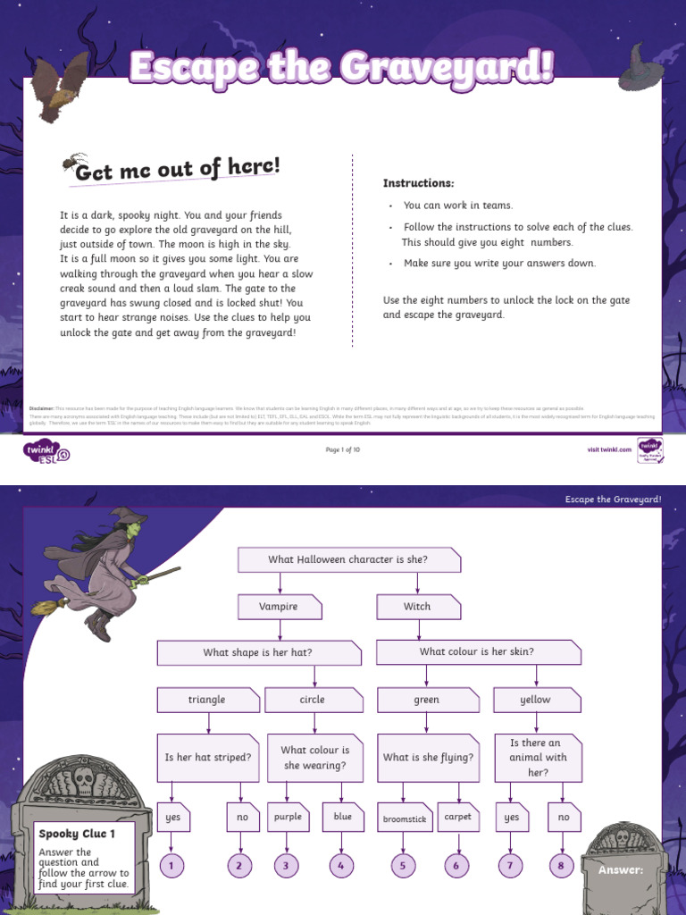 Graveyard Escape Challenge Guide | PDF | English As A Second Or Foreign ...