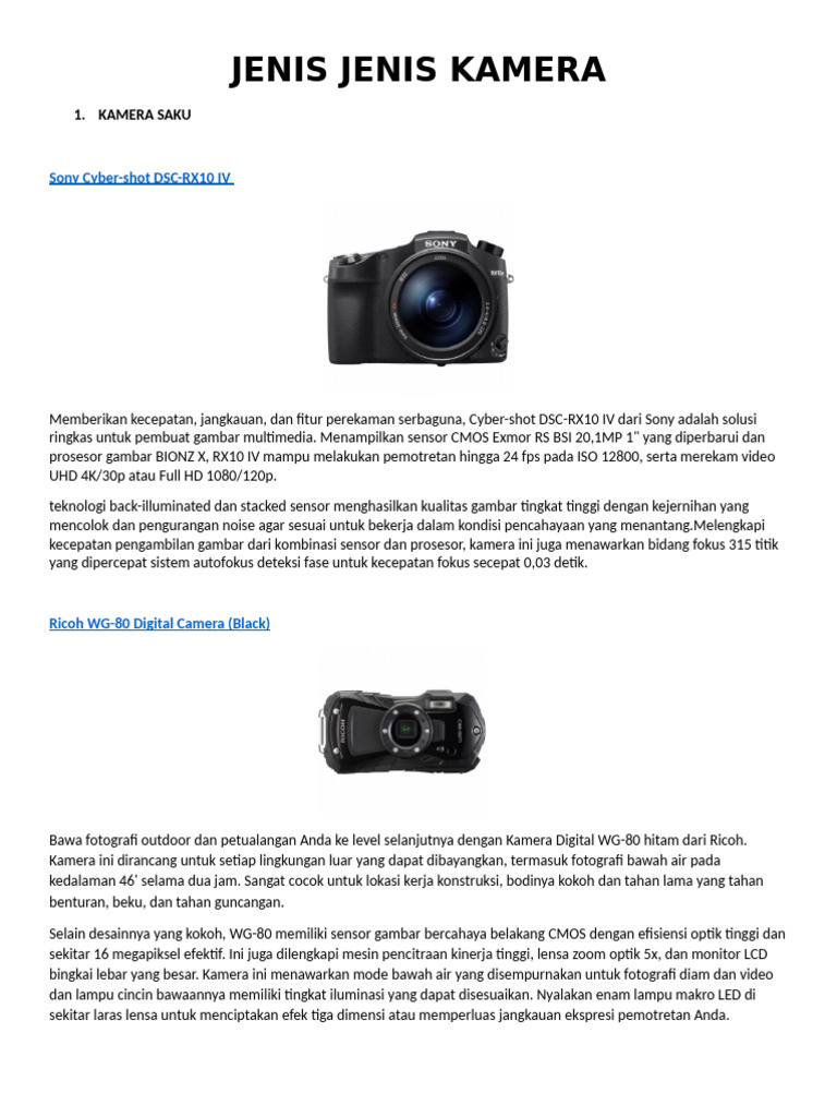 Jenis-Jenis Kamera dan Aksesoris Fotografi | PDF