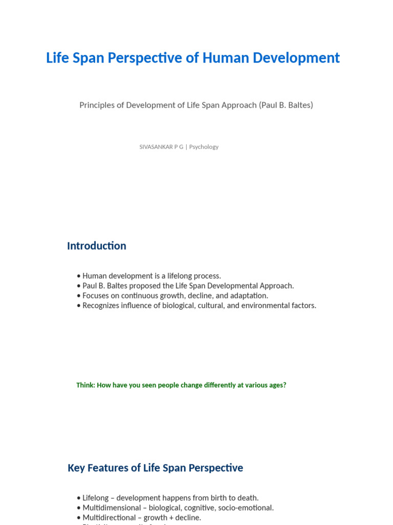 Life Span Development Principles Explained | PDF | Cognitive Psychology ...