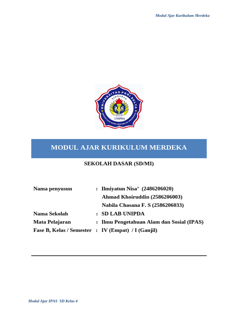 Modul Ajar IPAS Kelas 4 SD Merdeka | PDF