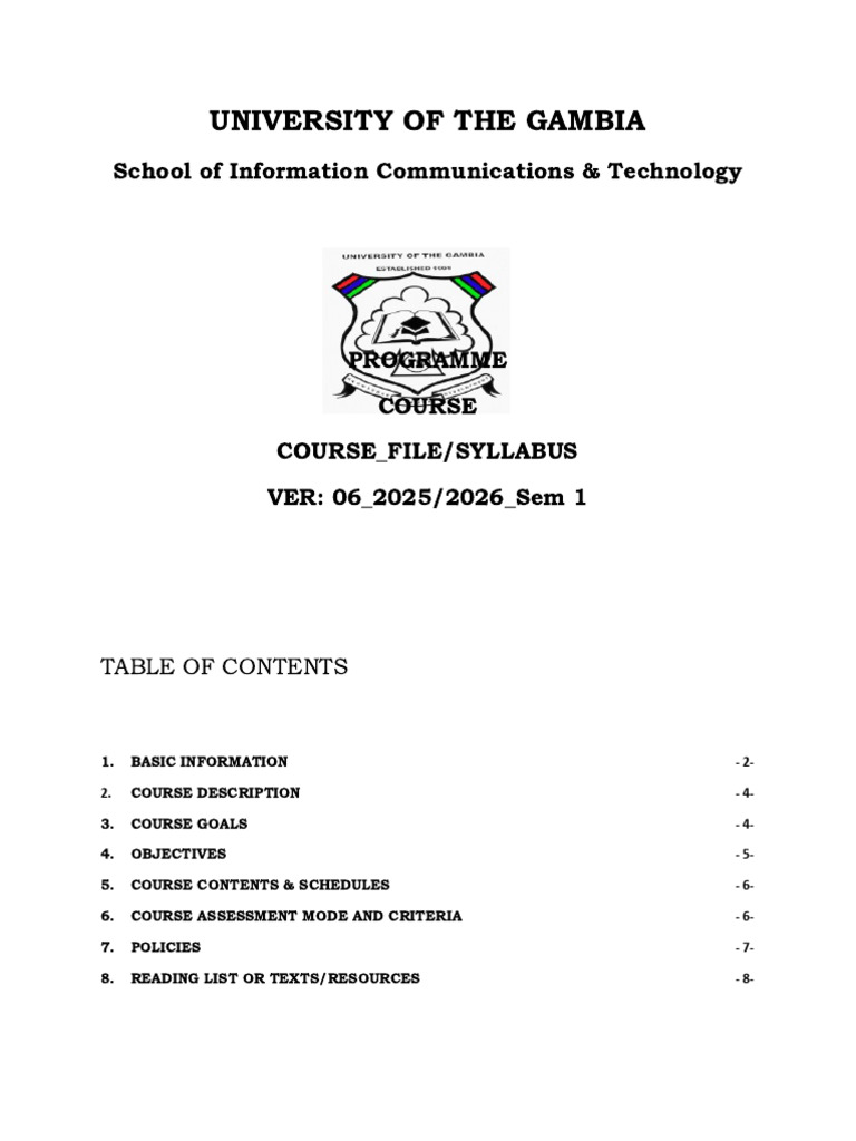 Introduction to ICT Course Syllabus | PDF | Computer File | Microsoft Word