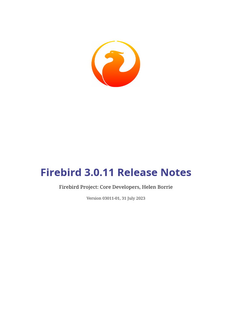 Firebird 3.0.11 Release Notes Summary | PDF | Computer Engineering ...
