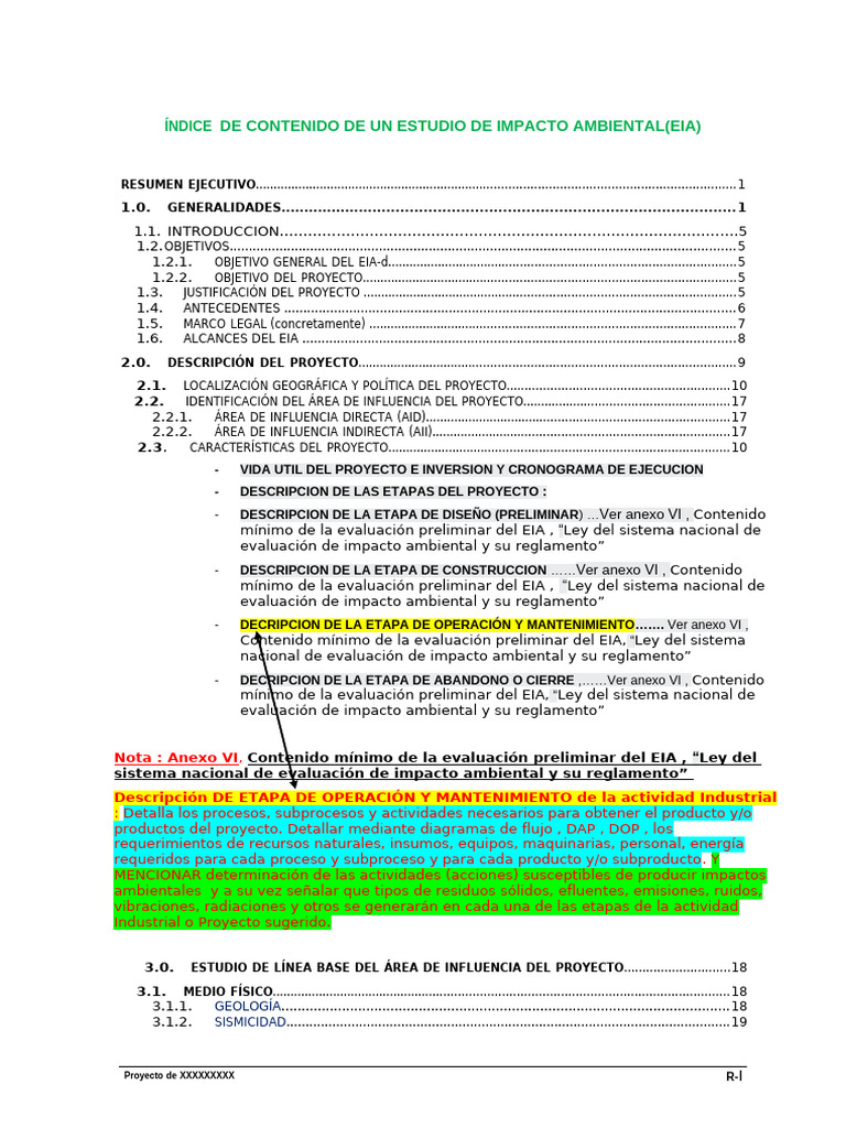 Estudio de Impacto Ambiental del Proyecto | PDF | Evaluación de impacto ...