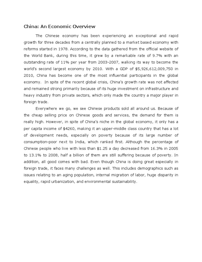 China Overview | PDF | Finance & Money Management | Politics