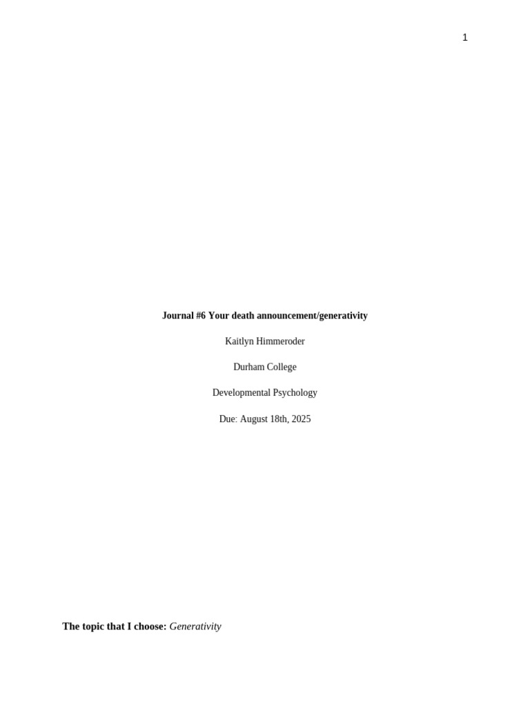 Understanding Generativity vs. Stagnation | PDF