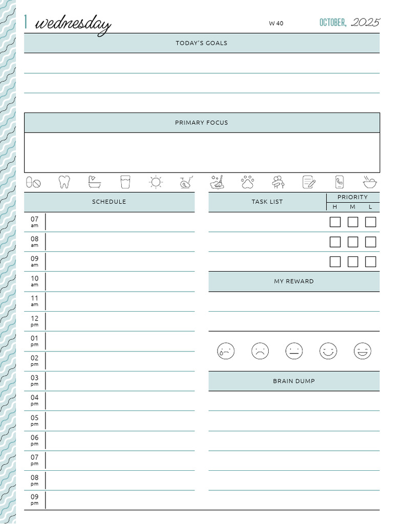 Weekly Planner for October 2025 | PDF