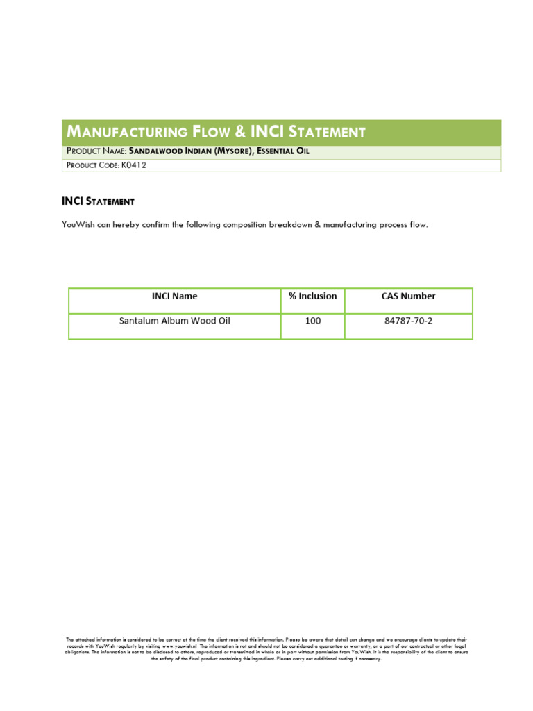 Sandalwood Essential Oil Manufacturing Details | PDF
