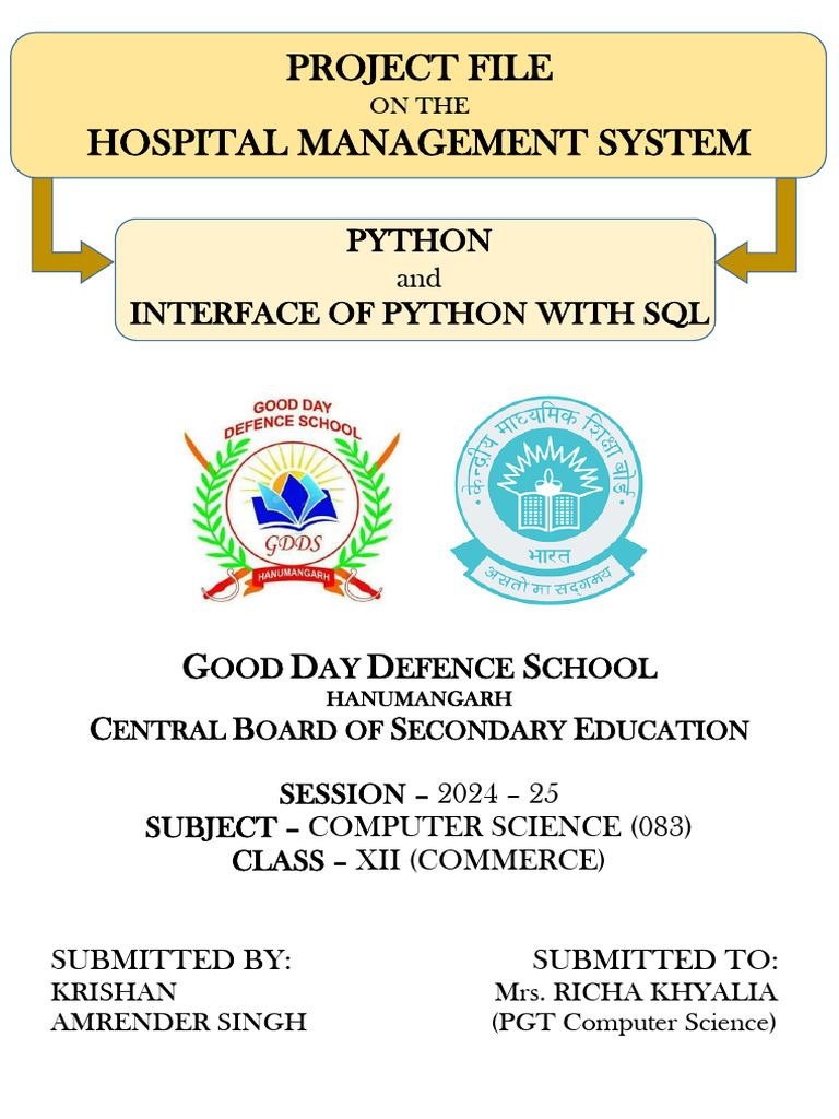 Hospital Management System in Python | PDF | Databases | Relational ...