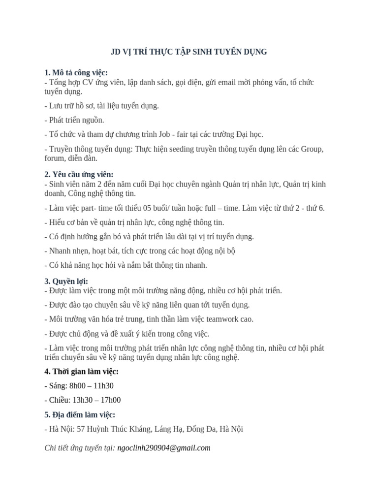 VNPT - JD - TTS Tuyển Dụng | PDF