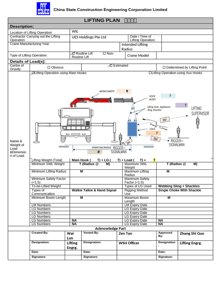 Lifting Plan for Crane Operations | PDF | Crane (Machine) | Mechanical ...