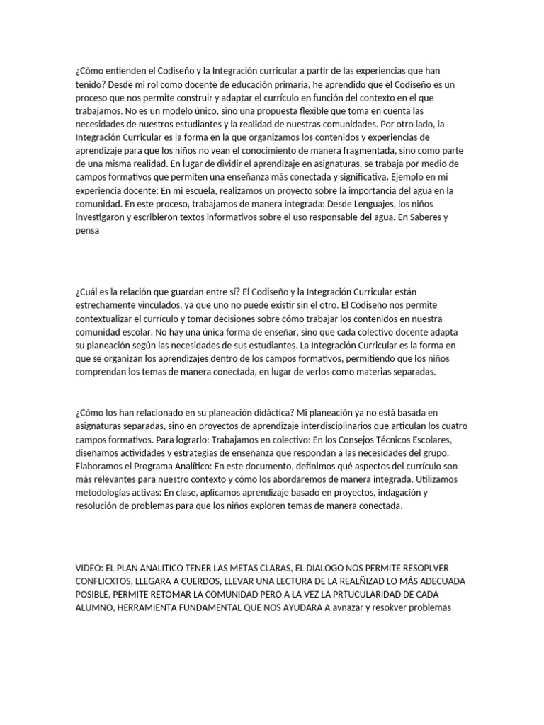 Codiseño e Integración Curricular en Educación | PDF | Plan de estudios ...