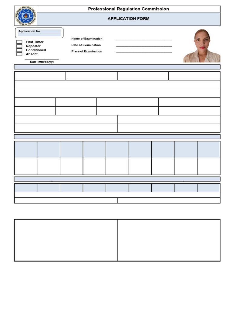 PRC Application Form for Professional Teacher | PDF | Public Law | Crimes